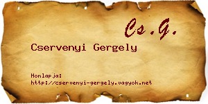 Cservenyi Gergely névjegykártya